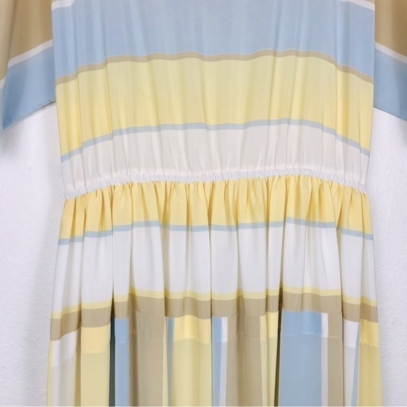 Vintage TOP ACT 80s style Pastel Striped Short Sleeve Dress Medium - Picture 5 of 12